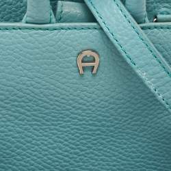Pre Owned Aigner Turquoise Leather Micro Cybill Crossbody Bag