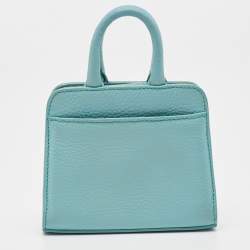 Pre Owned Aigner Turquoise Leather Micro Cybill Crossbody Bag