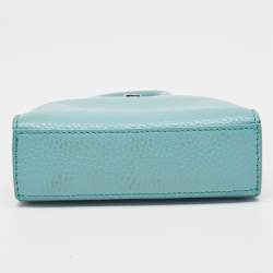 Pre Owned Aigner Turquoise Leather Micro Cybill Crossbody Bag