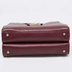 Pre Owned Aigner Burgundy Leather Mina Tote