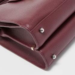 Pre Owned Aigner Burgundy Leather Mina Tote