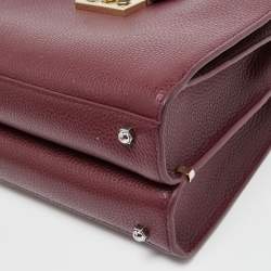 Pre Owned Aigner Burgundy Leather Mina Tote