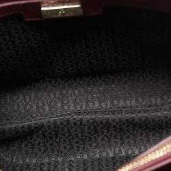 Pre Owned Aigner Burgundy Leather Mina Tote