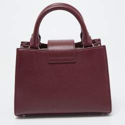 Pre Owned Aigner Burgundy Leather Mina Tote