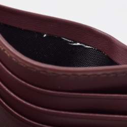 Pre Owned Aigner Burgundy Leather Card Holder