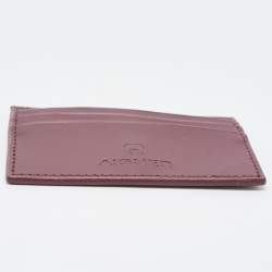 Pre Owned Aigner Burgundy Leather Card Holder