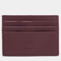 Aigner Burgundy Leather Card Holder Aigner TLC