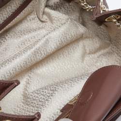Pre Owned Aigner Brown Quilted Leather Chain Shoulder Bag