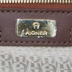 Pre Owned Aigner Brown Quilted Leather Chain Shoulder Bag