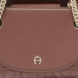 Pre Owned Aigner Brown Quilted Leather Chain Shoulder Bag