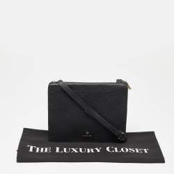 Pre Owned Aigner Black Leather Flap Crossbody Bag