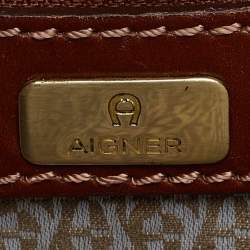 Pre Owned Aigner Brown Leather Crossbody Bag