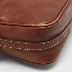 Pre Owned Aigner Brown Leather Crossbody Bag