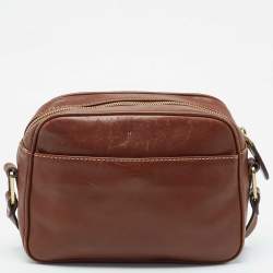 Pre Owned Aigner Brown Leather Crossbody Bag