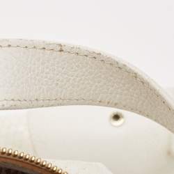 Aigner White Embossed Leather Zip Hobo