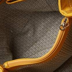 Aigner Beige/Mustard Signature Canvas and Leather Tote