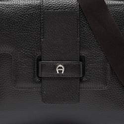 Aigner Black Leather Top Handle Bag