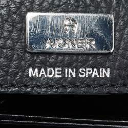 Aigner Black Leather Top Handle Bag