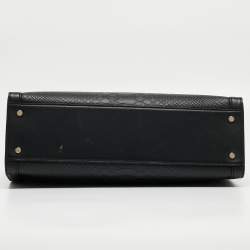 Aigner Black Python Embossed Leather and Leather Cavallina Tote