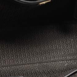 Aigner Black Python Embossed Leather and Leather Cavallina Tote
