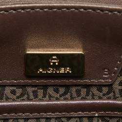 Aigner Brown Signature Coated Canvas Genoveva Top Handle Bag