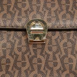 Aigner Brown Signature Coated Canvas Genoveva Top Handle Bag