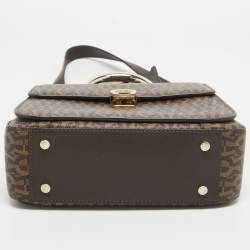 Aigner Brown Signature Coated Canvas Genoveva Top Handle Bag
