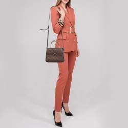 Aigner Brown Signature Coated Canvas Genoveva Top Handle Bag