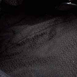 Aigner Black/Brown Signature Canvas Logo Hobo