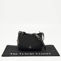 Pre Owned Aigner Black Leather Milano S Shoulder Bag