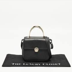 Aigner Black Leather Genoveva Top Handle Bag