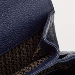 Aigner Navy Blue Leather Genoveva M Top Handle Bag 