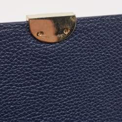 Aigner Navy Blue Leather Genoveva M Top Handle Bag 