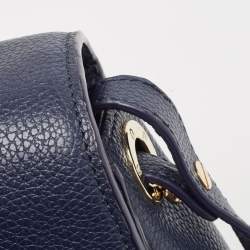 Aigner Navy Blue Leather Genoveva M Top Handle Bag 