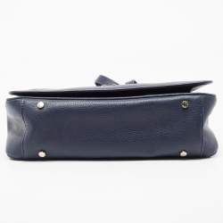 Aigner Navy Blue Leather Genoveva M Top Handle Bag 