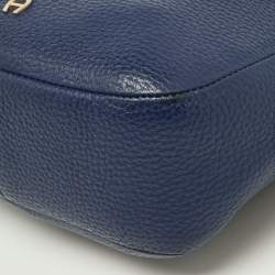 Pre Owned Aigner Blue Leather Crossbody Bag