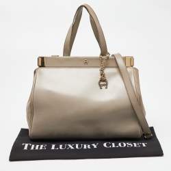 Aigner Beige Leather Frame Tote