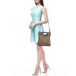Pre Owned Aigner Brown/Beige Signature Canvas City Shoulder Bag
