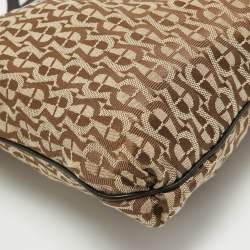 Pre Owned Aigner Brown/Beige Signature Canvas City Shoulder Bag