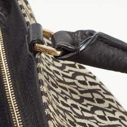 Aigner Black/Grey Signature Canvas and Leather Tote