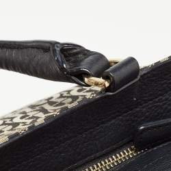 Aigner Black/Grey Signature Canvas and Leather Tote