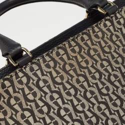 Aigner Black/Grey Signature Canvas and Leather Tote