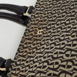 Aigner Black/Grey Signature Canvas and Leather Tote