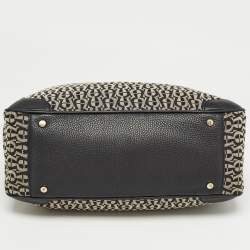 Aigner Black/Grey Signature Canvas and Leather Tote
