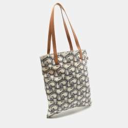 Aigner Beige/Blue Signature Canvas Tote