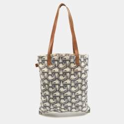 Aigner Beige/Blue Signature Canvas Tote