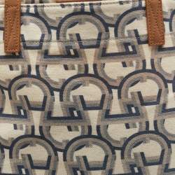 Aigner Beige/Blue Signature Canvas Tote