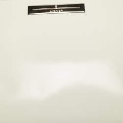Aigner White Patent Leather Logo Flap Tote