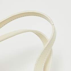 Aigner White Patent Leather Logo Flap Tote
