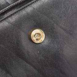 Etienne Aigner Black Glossy Leather Shoulder Bag